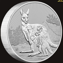2oz Mother & Baby Piedfort Kangaroo Coin 2023